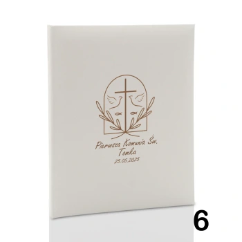Album komunijny wklejany 40 kremowych stron, personalizowany, 5 wzorów
